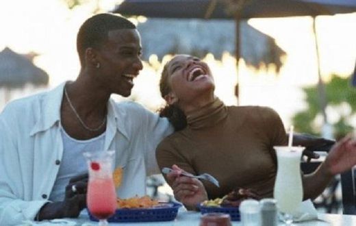 Couple laughing
