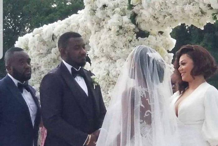 Photos: Stars gather at John Dumelo’s colourful white wedding