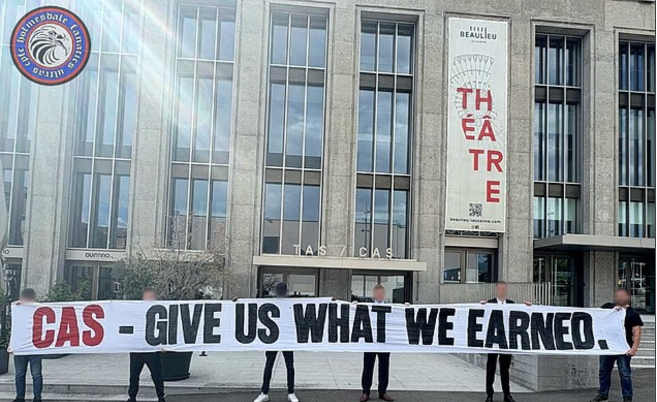 Crystal Palace fans deliver suitcase of fake cash to UEFA in bold Europa League protest