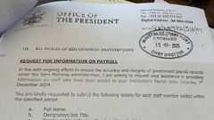 Presidency directs state institutions to submit details of staff hired after Dec. 7