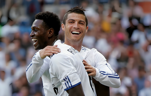 Cristiano Ronaldo and Emmanuel Adebayor