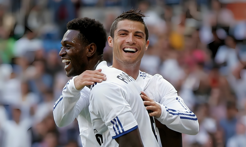Cristiano Ronaldo and Emmanuel Adebayor