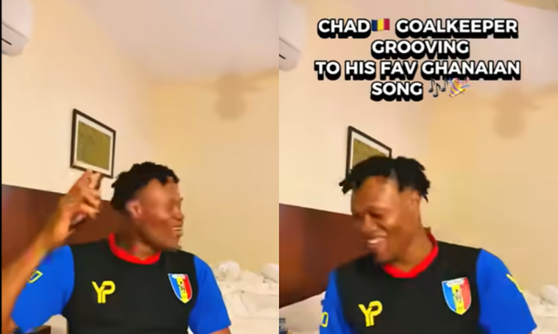 Chad goalkeeper jams to viral Ghanaian hit song after drinking 5 goals