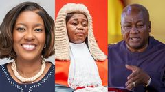 Efua Ghartey, Justice Gertrude Esaaba Sackey Torkornoo and President John Mahama