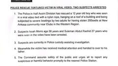 W/R: Police rescue 12-year-old boy tortured in viral video; 2 suspects arrested