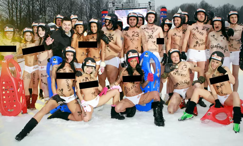 The sled in the snow in the nude [Thrillist]