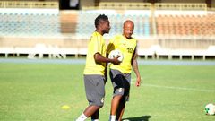 Asamoah Gyan and Andre Ayew