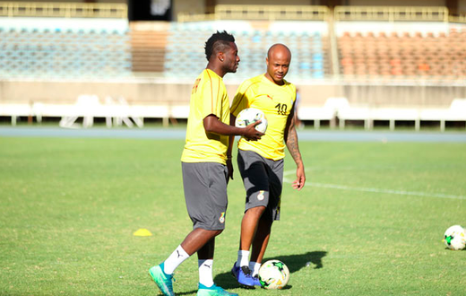Asamoah Gyan and Andre Ayew