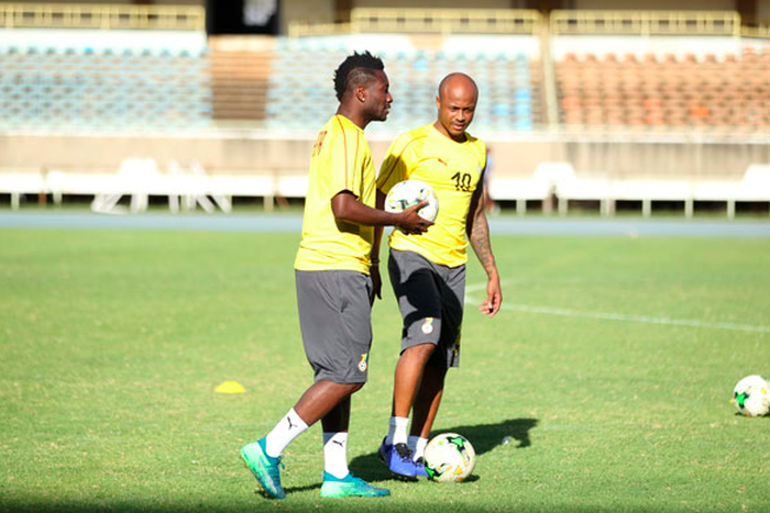 Asamoah Gyan and Andre Ayew