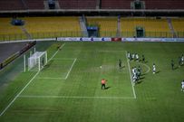 Sadiq Muhammad Isiyaka is ready to tap the ball in to give Nigeria the lead versus South Sudan.