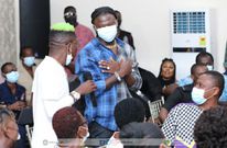 Stonebwoy and Shatta Wale at the meeting with the IGP