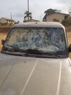 Car destroyed at Krobea Asante Technical and Vocational school