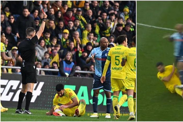 Andre Ayew shown red card just two minutes into Le Havre debut