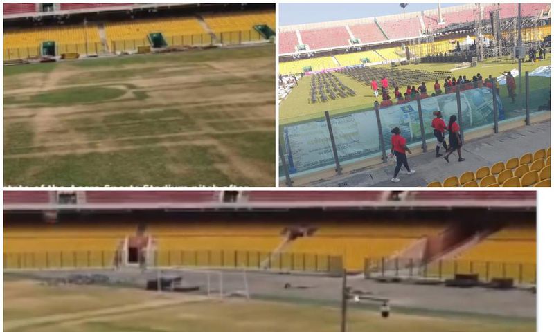 See current state of Accra Sports Stadium pitch after hosting BHIM concert (video)