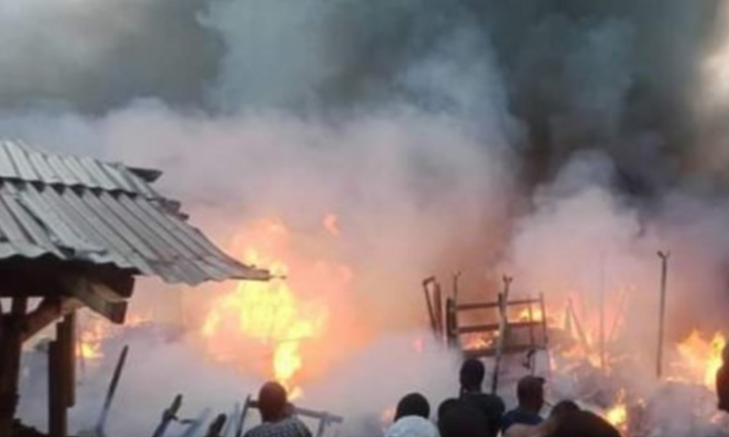 Fire guts 25 shops in Ibadan spare parts market.