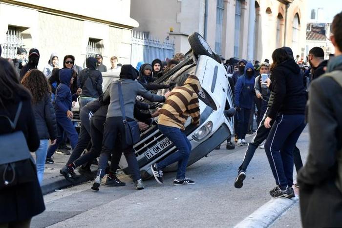 Protests erupted in several cities in France over education reforms