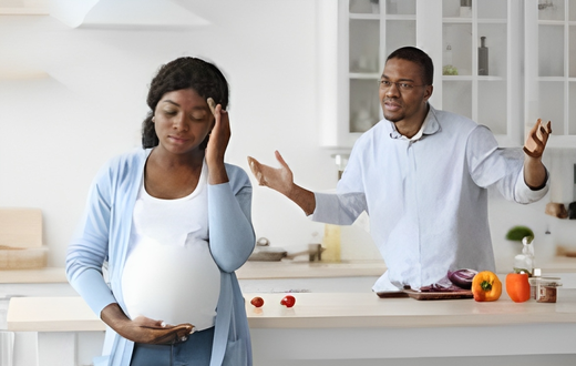 A pregnant wife and his partner