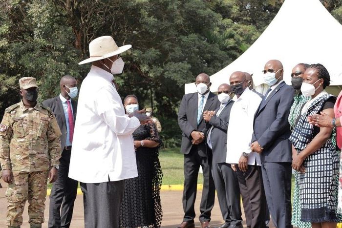 President Yoweri Museveni arriving for the launch of the 2024 population census results