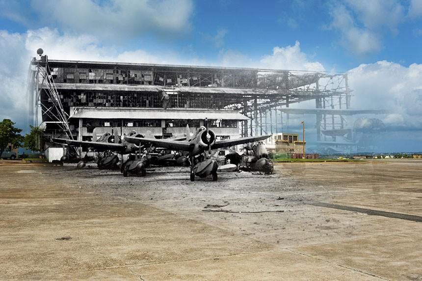 The Navy made incredible photos to show present-day Pearl Harbor compared with the day of the attack