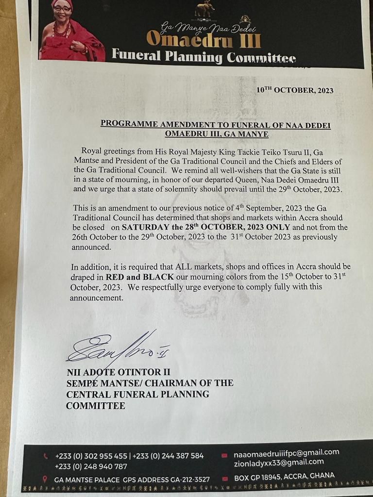 Ga Traditional Council statement