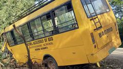School bus collides