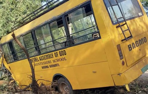 School bus collides