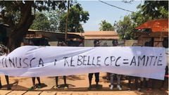 Youths protest against MINUSCA in Bangui