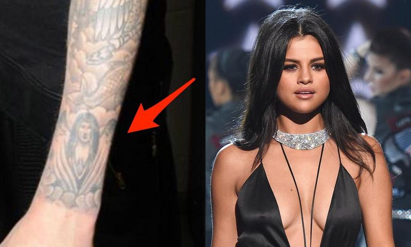 selena gomez justin bieber tattoo irl skitch