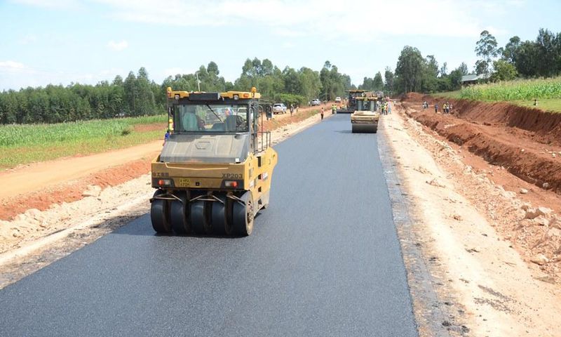 An ongoing road construction in Kenya