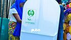 A woman at a polling booth about to vote in Oniru, Lagos (Pulse)