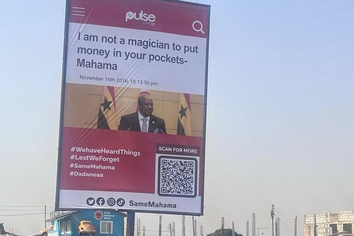 Bill board space owner visits Pulse; has no idea who put up banner to counter Receipts Guy