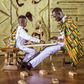 Okyeame Kwame play draughts with son