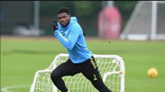 Thomas Partey returns to Arsenal training after injury layoff