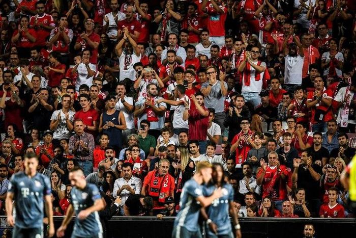 Fair enough: Benfica's supporters applaud Bayern's Portuguese midfielder Renato Sanches despite their former player scoring against them
