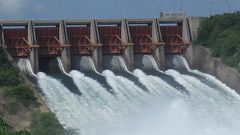 Akosombo Dam is spilling water, Ghana