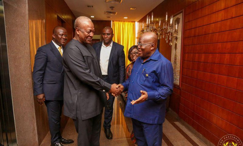 Former President John Mahama with President Nana Addo Dankwa Akufo-Addo