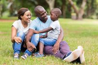 A young family having a good time