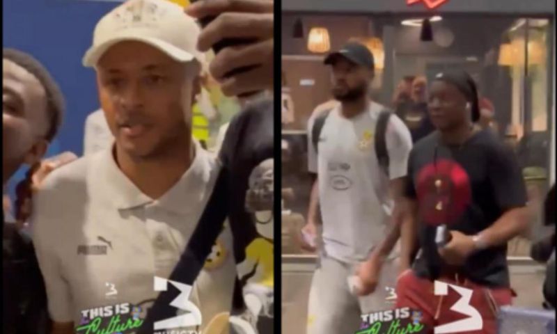 Video: Abedi Pele picks up Ayew brothers from airport as Black Stars arrive after AFCON exit