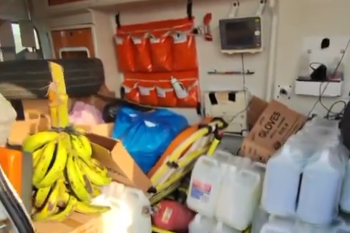 Ambulance used to carry charcoal and plantain