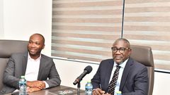 Mr Richard Adjie, Kasapreko's Managing Director (left) and Mr. Daniel Addo, CBG's Managing Director (right)