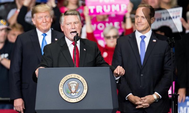 epublican Congressional candidate for North Carolina's 9th district Mark Harris with President Donald Trump.