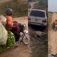 Netizens in shock as Okada rider carrying bunches bananas rides past lions safely