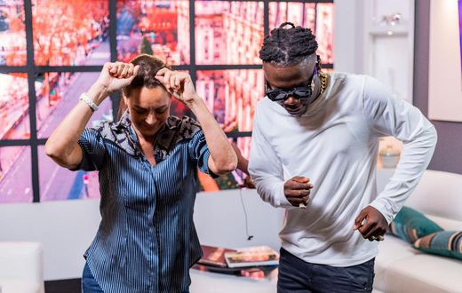 H.E. Anne Sophie Avé and Stonebwoy