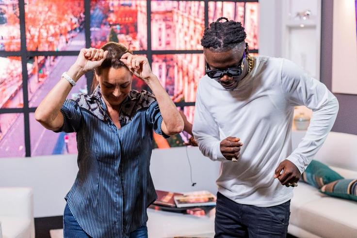 H.E. Anne Sophie Avé and Stonebwoy