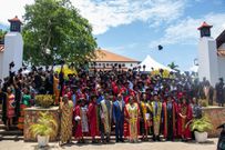 Nana Dwemoh Benneh, CEO of the Universal Merchant Bank with the graduates and dignitaries at the 75th congregation ceremony of the College of Education at the University of Ghana