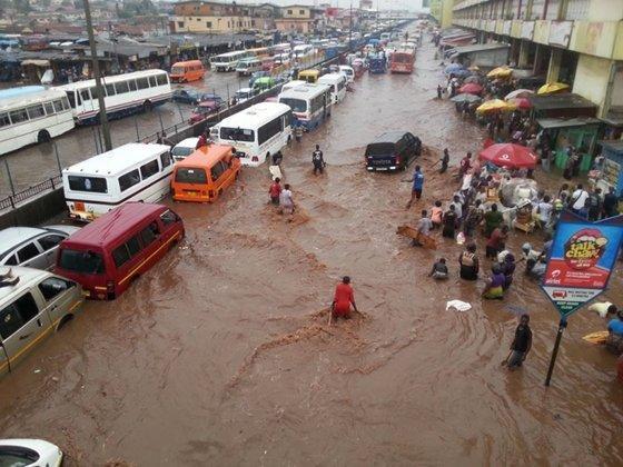 NADMO advised the public to avoid all flood-prone and low-lying areas and warned against attempting to drive or walk through flooded roads.