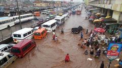 A flood area in Ghana