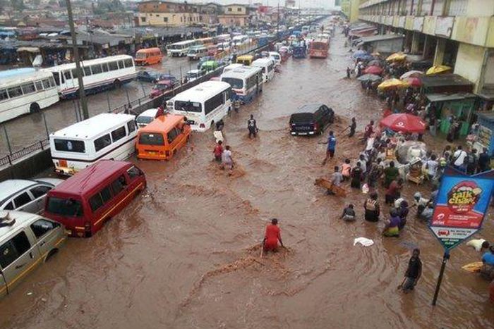 A flood area in Ghana