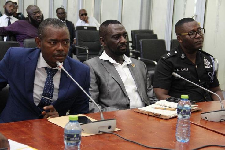 COP Alex Mensah, Superintendent George Asare, and Superintendent Emmanuel Eric Gyebi