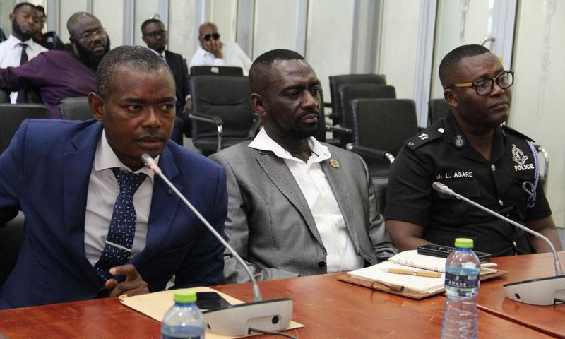 COP Alex Mensah, Superintendent George Asare, and Superintendent Emmanuel Eric Gyebi